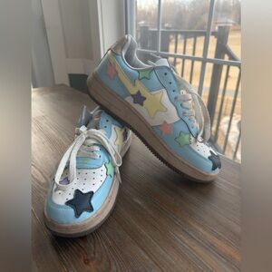 Men's Esenes Worldwide Star-Embellished Athletic Shoes - Blue and Multi-Color